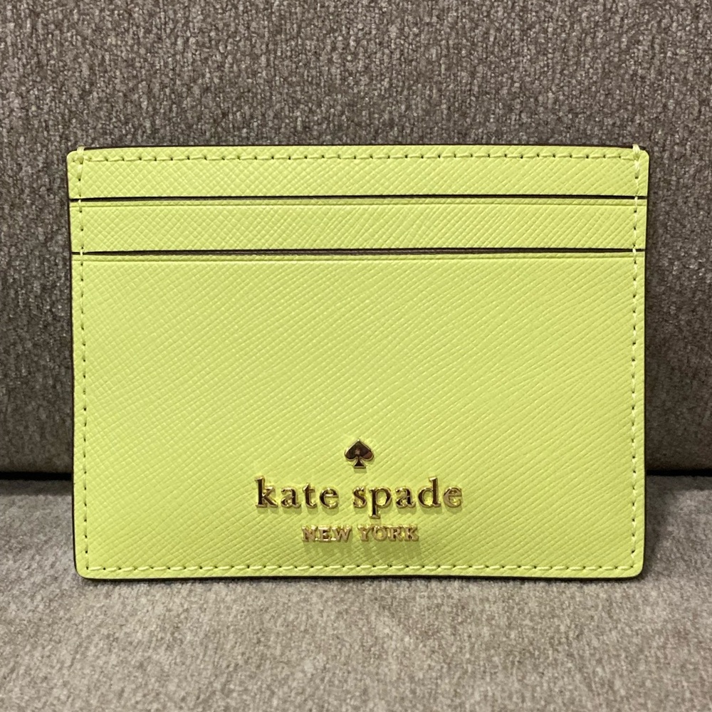 NWT Kate Spade Madison Small Slim Card Holder - Lime Slush